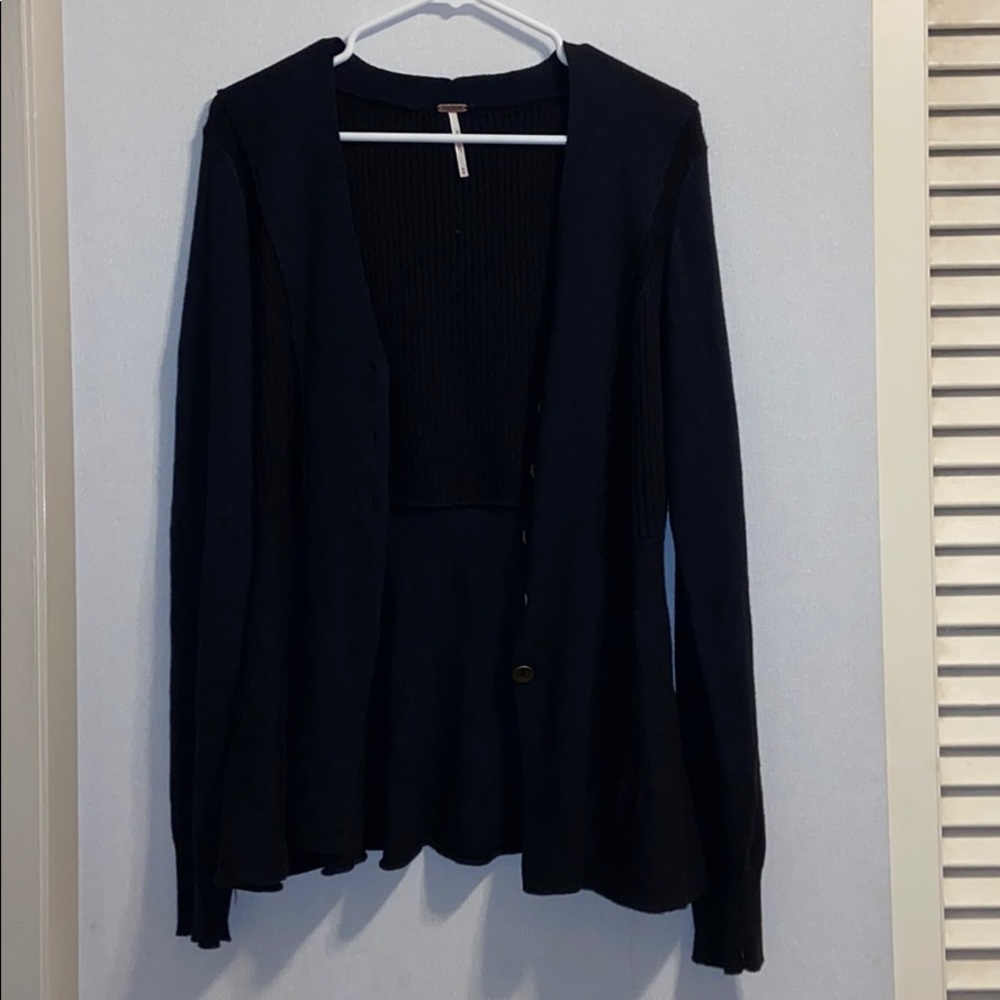 NWOT Free People Soft, Black Cardigan, Size Medium